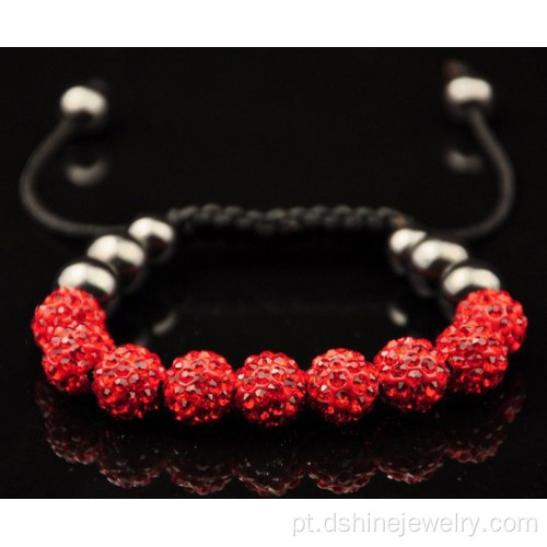 10mm joia do grânulo de Shamballa com pulseira de miçangas Pave de cristal